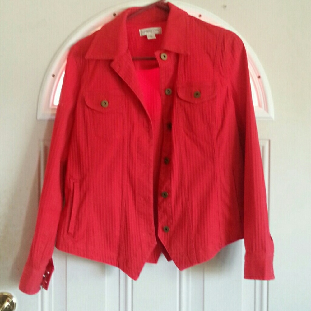 Ladies Red Coldwater Creek Jacket Size 6